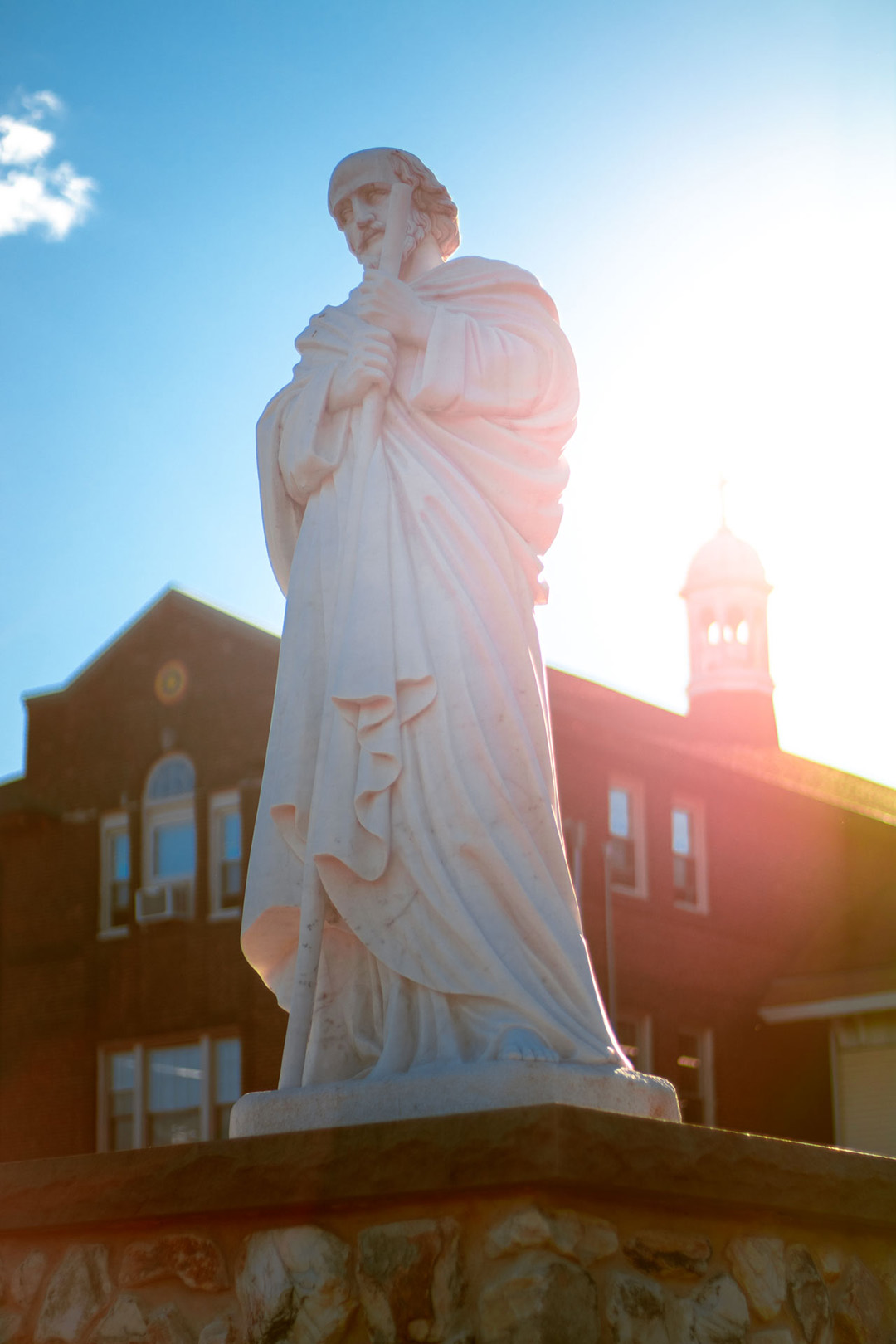 St. Joes 2024 photo statue